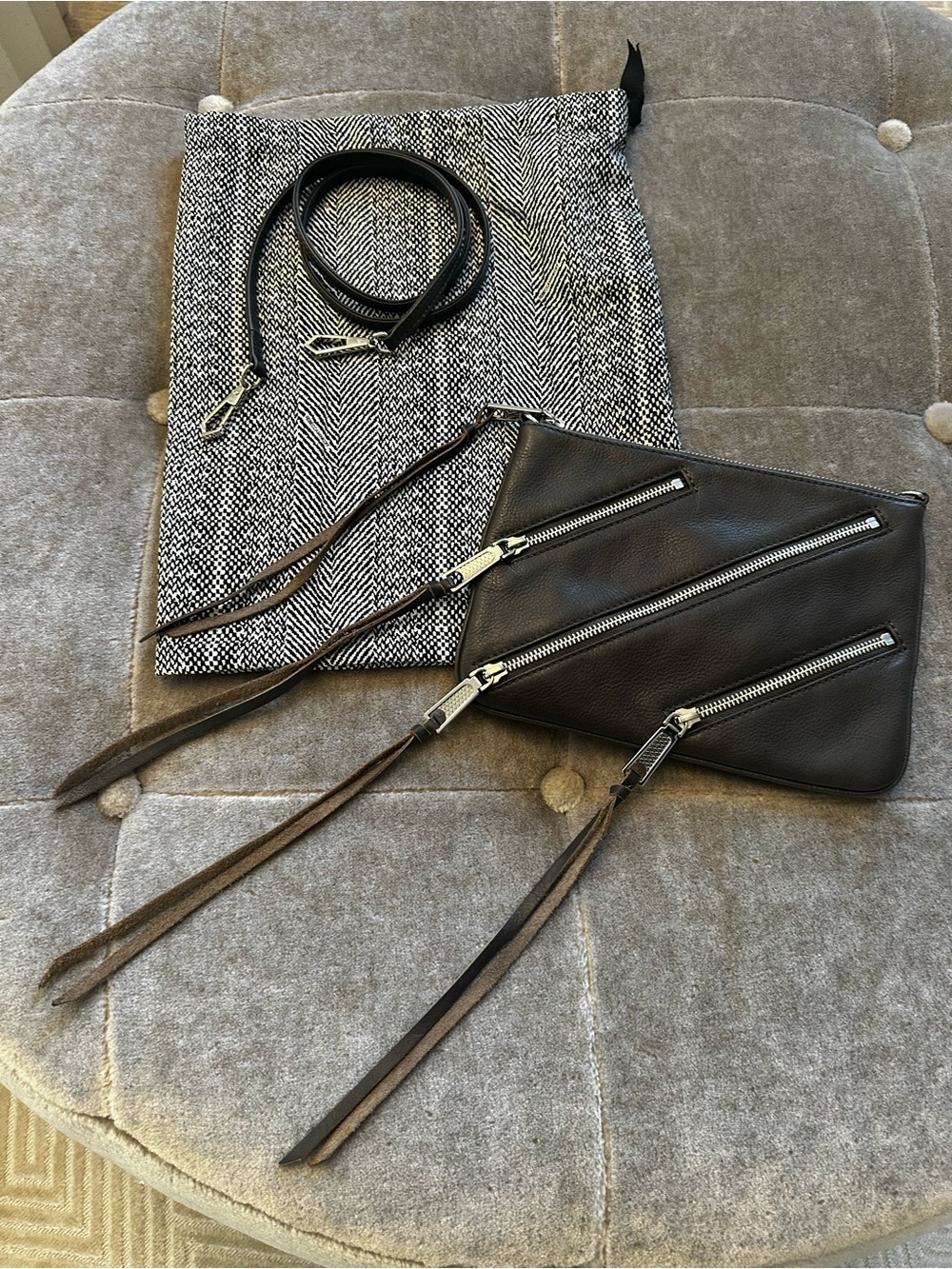 Rebecca Minkoff Three Zip Rocker Crossbody - Picture 1 of 6